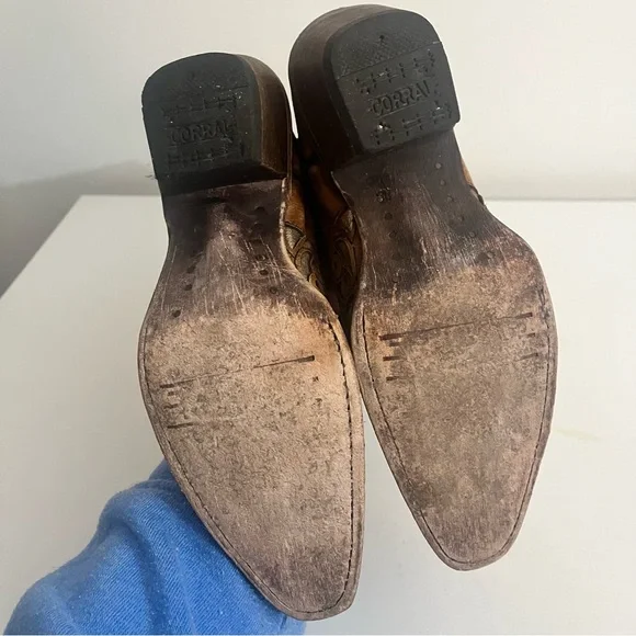 Corral Teens Leather Western Boots Size 2 - Picture 9 of 13